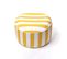 Pouf Gonflable Summer Stripes En Polyester - Jaune - 50x25 Cm