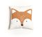 Coussin Imprimé Funny Renard En Coton - Orange - 40x40 Cm