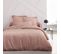 Drap Plat Pour Lit 2 Personnes Uni Essential En Coton - Rose - 240 X 300 Cm