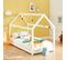 Lit Enfant Cabane Tiny  Pin Blanc  90x190 Sommier Inclus