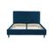 Lit Double Hubert Velours Bleu Matelas 160x200