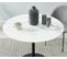 Table Ronde Monika  Verre Effet Marbre  Ronde 90cm Pied Noir