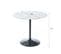 Table Ronde Monika  Verre Effet Marbre  Ronde 90cm Pied Noir