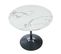 Table Ronde Monika  Verre Effet Marbre  Ronde 90cm Pied Noir