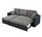 Canapé D'angle Aspen Convertible, Réversible Et Coffre En Tissu Gris Et Pu Noir