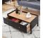 Table Basse Archi  Noir Et Effet Bois  90cm