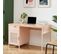 Nino - Bureau 1 Porte 1 Tiroir En Métal Pantone L120cm - Couleur - Rose Blush