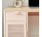 Nino - Bureau 1 Porte 1 Tiroir En Métal Pantone L120cm - Couleur - Rose Blush