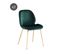 Lot De 2 Chaises Gisel  Velours Vert Foncé  Pieds En Métal Doré