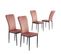 Lot De 4 Chaises Poppy Velours Rose Pieds En Métal Noir