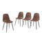 Lot De 4 Chaises Lena Suédine Aspect Cuir Vieilli Pieds Métal Noir