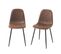 Lot De 4 Chaises Lena Suédine Aspect Cuir Vieilli Pieds Métal Noir