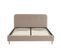 Lit Double Knut Velours Beige Sable 160x200 Sommier Inclus