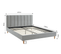 Lit Double Marius Tissu Gris Perle 160x200 Sommier Inclus