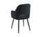 Chaise Philomene Velours Noir Pieds Métal Noir