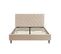 Lit Double Hubert Velours Beige Sommier 160x200 Cm Inclus