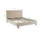 Lit Double Hubert Velours Beige Sommier 160x200 Cm Inclus