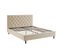 Lit Double Hubert Velours Beige Sommier 160x200 Cm Inclus