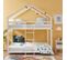 Lit Cabane Superposé Château Des Anges Blanc 90x190 Laïba Kids