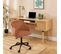 Fauteuil De Bureau Barnabe En Velours Côtelé Terracotta