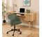 Fauteuil De Bureau Barnabe En Velours Côtelé Vert