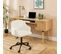 Fauteuil De Bureau Barnabe En Velours Côtelé Beige