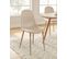 Lot De 4 Chaises Lena Velours Beige Sable Pieds Métal