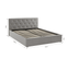 Lit Coffre Bahia Tissu Gris 140x190 Sommier Inclus