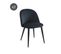 Lot De 2 Chaises Macaron Velours Noir Pieds Métal Noir