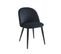 Lot De 2 Chaises Macaron Velours Noir Pieds Métal Noir