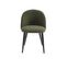 Lot De 2 Chaises Macaron Tissu Bouclettes Kaki Pieds Métal Noir