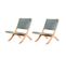 Lot De 2 Fauteuils De Jardin Matera En Bois D'acacia Blanchi Fsc Et Corde Verte