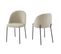 Lot De 2 Chaises Brooklyn Tissu Beige Pieds Métal Noir