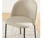 Lot De 2 Chaises Brooklyn Tissu Beige Pieds Métal Noir