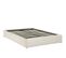 Lit Coffre Sakura Velours Beige Crème 140x190 Sommier Inclus