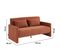 Canapé Droit Jade En Tissu Bouclette Terracotta Convertible 3 Places