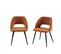 Lot De 2 Chaises Vintage Velours Côtelé Terracotta Pieds Métal Noir