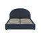 Lit Coffre Olaf Tissu Bouclette Bleu Foncé 160x200 Sommier Inclus