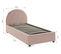 Lit Coffre Olaf Tissu Bouclette Rose 90x190 Sommier Inclus