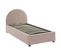 Lit Coffre Olaf Tissu Bouclette Rose 90x190 Sommier Inclus