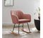 Fauteuil Elsa Tissu Rose Poudré Rocking Chair