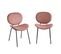 Lot De 2 Chaises Sheila Velours Rose Pieds Métal Noir