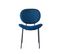 Lot De 2 Chaises Sheila Velours Bleu Pieds Métal Noir