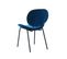 Lot De 2 Chaises Sheila Velours Bleu Pieds Métal Noir