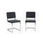 Lot De 2 Chaises Jack Velours Côtelé Gris Charbon Pieds Métal Chromé