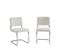 Lot De 2 Chaises Jack Tissu Bouclette Écru Pieds Métal Chromé