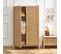 Armoire Pablo Rose Et Cannage Rotin 2 Portes