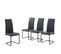 Lot De 4 Chaises Mara Simili Noir Pieds Métal Noir