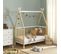 Lit Bébé Tipi Pin Et Blanc 70x140 Sommier Inclus