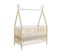 Lit Bébé Tipi Pin Et Blanc 60x120 Sommier Inclus